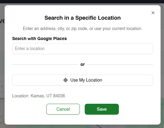 search specific location