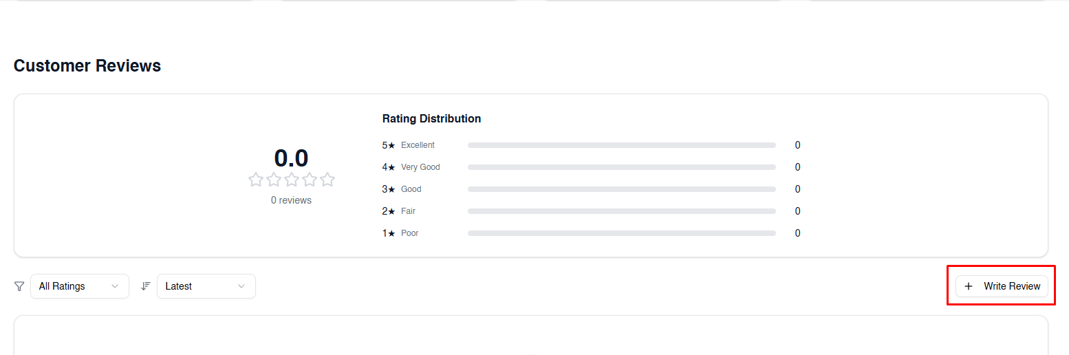 Customer Reviews section with Write Review button